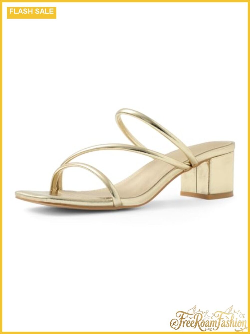 Strappy Square Toe Chunky Block Heel Mules Slide Sandals Low Heel